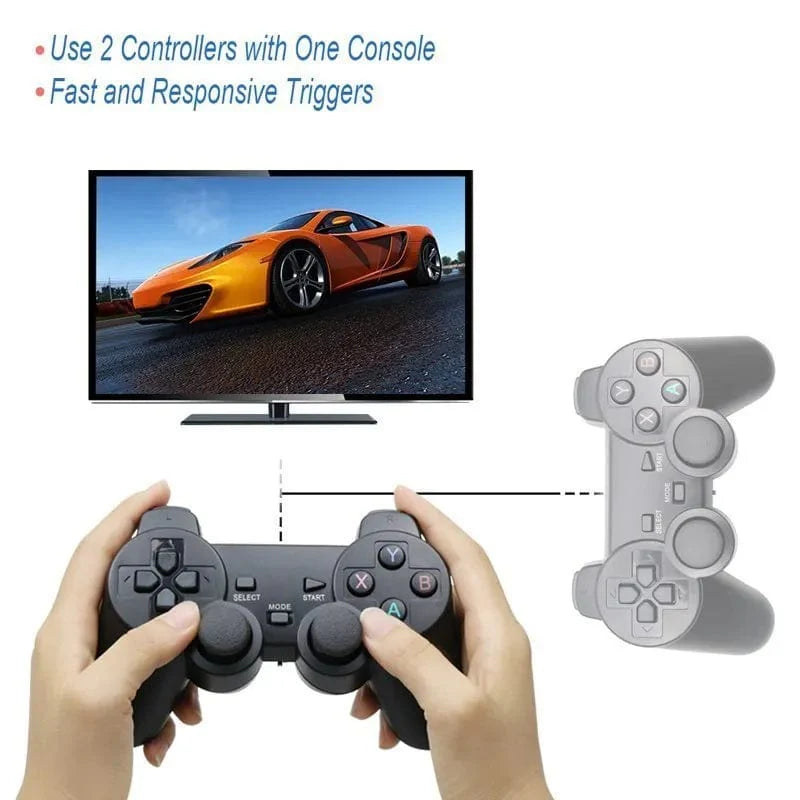 Wireless YECKTEGJ game controller for PS3, PC, Android, and TV box with dual joysticks and ergonomic design.
