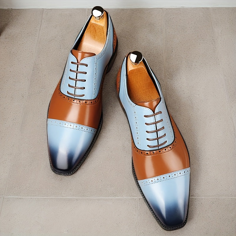Men's SHOWLU business casual shoes with split cow leather upper and non-slip sole, suitable for formal and casual wear.
