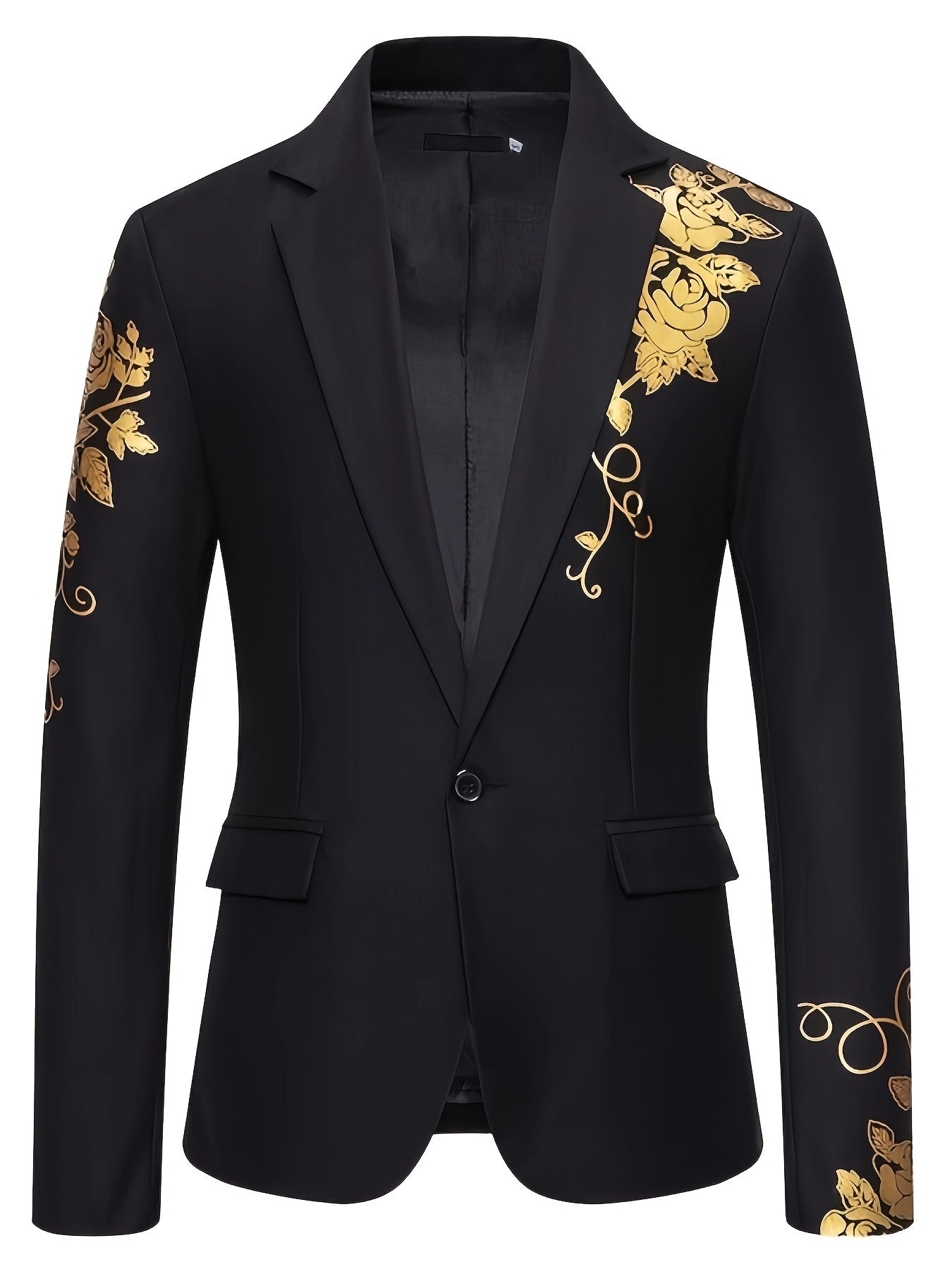 SHOWLU FASHION men's gilded business suit jacket with solid woven lapel, tailored for a sharp, professional look.