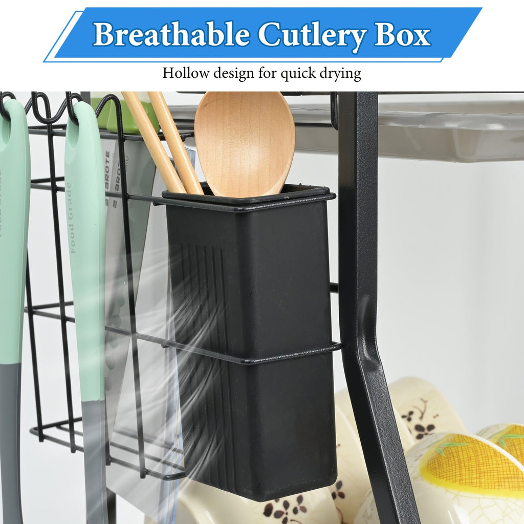 SHOWLU stainless steel dish drying rack with multiple layers, large capacity, and modern design for efficient kitchen drying.