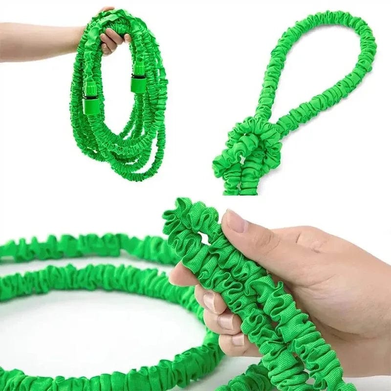 Showlu expandable garden hose in 25ft to 200ft length, flexible high-pressure water pipe for gardening, car wash, and cleaning tasks.