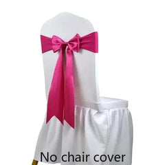 25pcs Satin Spandex Chair Cover Band Ribbons Chair Tie Backs for Party Banquet Decor Wedding Decoration Knot Chair Bow Sashes - SHOWLU FASHION STORE