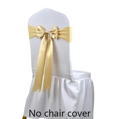 25pcs Satin Spandex Chair Cover Band Ribbons Chair Tie Backs for Party Banquet Decor Wedding Decoration Knot Chair Bow Sashes - SHOWLU FASHION STORE