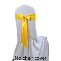 25pcs Satin Spandex Chair Cover Band Ribbons Chair Tie Backs for Party Banquet Decor Wedding Decoration Knot Chair Bow Sashes - SHOWLU FASHION STORE