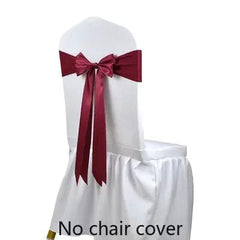 25pcs Satin Spandex Chair Cover Band Ribbons Chair Tie Backs for Party Banquet Decor Wedding Decoration Knot Chair Bow Sashes - SHOWLU FASHION STORE