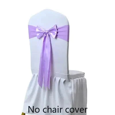 Set of 25 satin spandex chair cover bands with bow sashes, ideal for wedding and banquet party chair decoration.