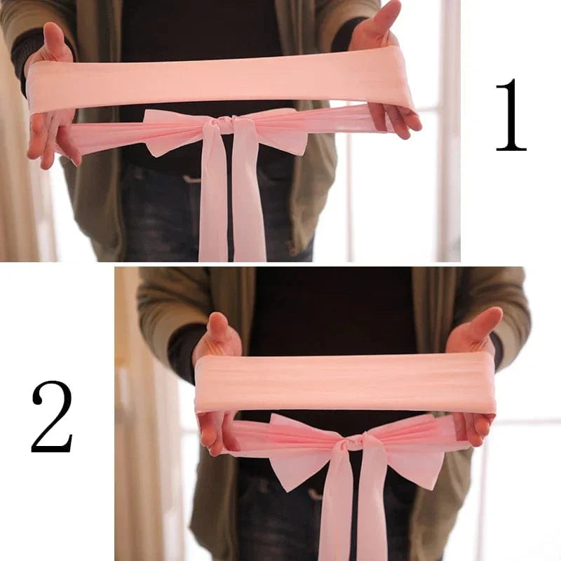 Set of 25 satin spandex chair cover bands with bows, ideal for wedding and banquet decoration, by Showlu Fashion Store.