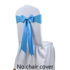 25pcs Satin Spandex Chair Cover Band Ribbons Chair Tie Backs for Party Banquet Decor Wedding Decoration Knot Chair Bow Sashes - SHOWLU FASHION STORE