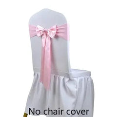 25pcs Satin Spandex Chair Cover Band Ribbons Chair Tie Backs for Party Banquet Decor Wedding Decoration Knot Chair Bow Sashes - SHOWLU FASHION STORE