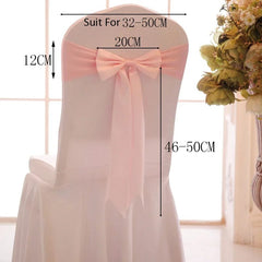 25pcs Satin Spandex Chair Cover Band Ribbons Chair Tie Backs for Party Banquet Decor Wedding Decoration Knot Chair Bow Sashes - SHOWLU FASHION STORE