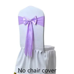 25pcs Satin Spandex Chair Cover Band Ribbons Chair Tie Backs for Party Banquet Decor Wedding Decoration Knot Chair Bow Sashes - SHOWLU FASHION STORE