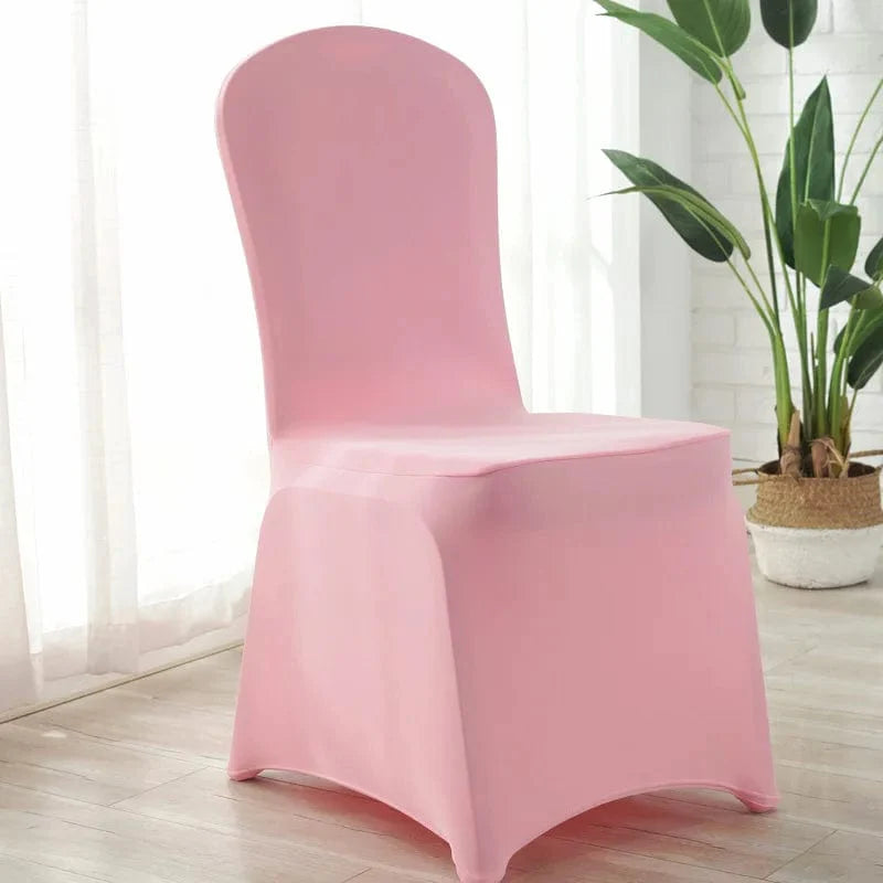 Showlu Spandex wedding chair covers, stretchy universal dining slipcovers for banquet, restaurant, and hotel wedding decorations.