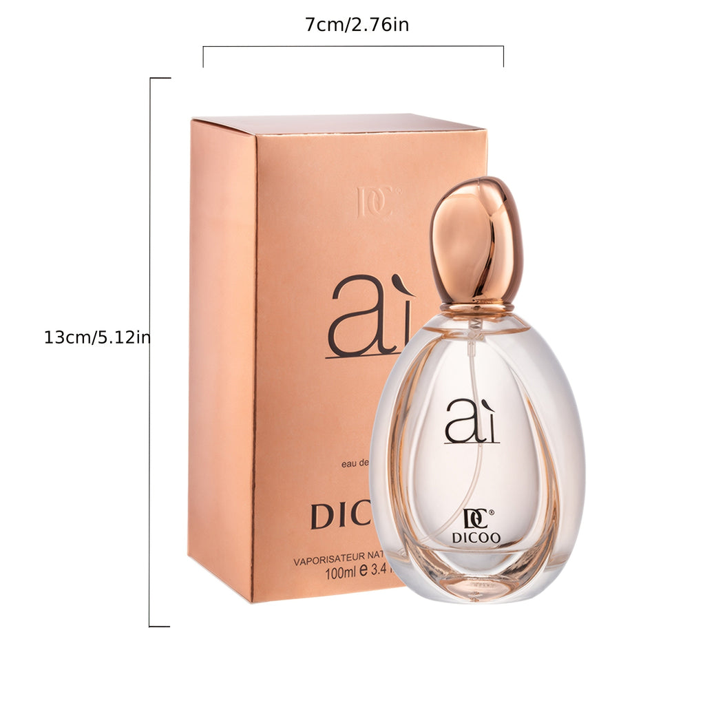 French DICOO Women's Perfume bottle with floral design, showcasing a long-lasting floral fragrance for women.