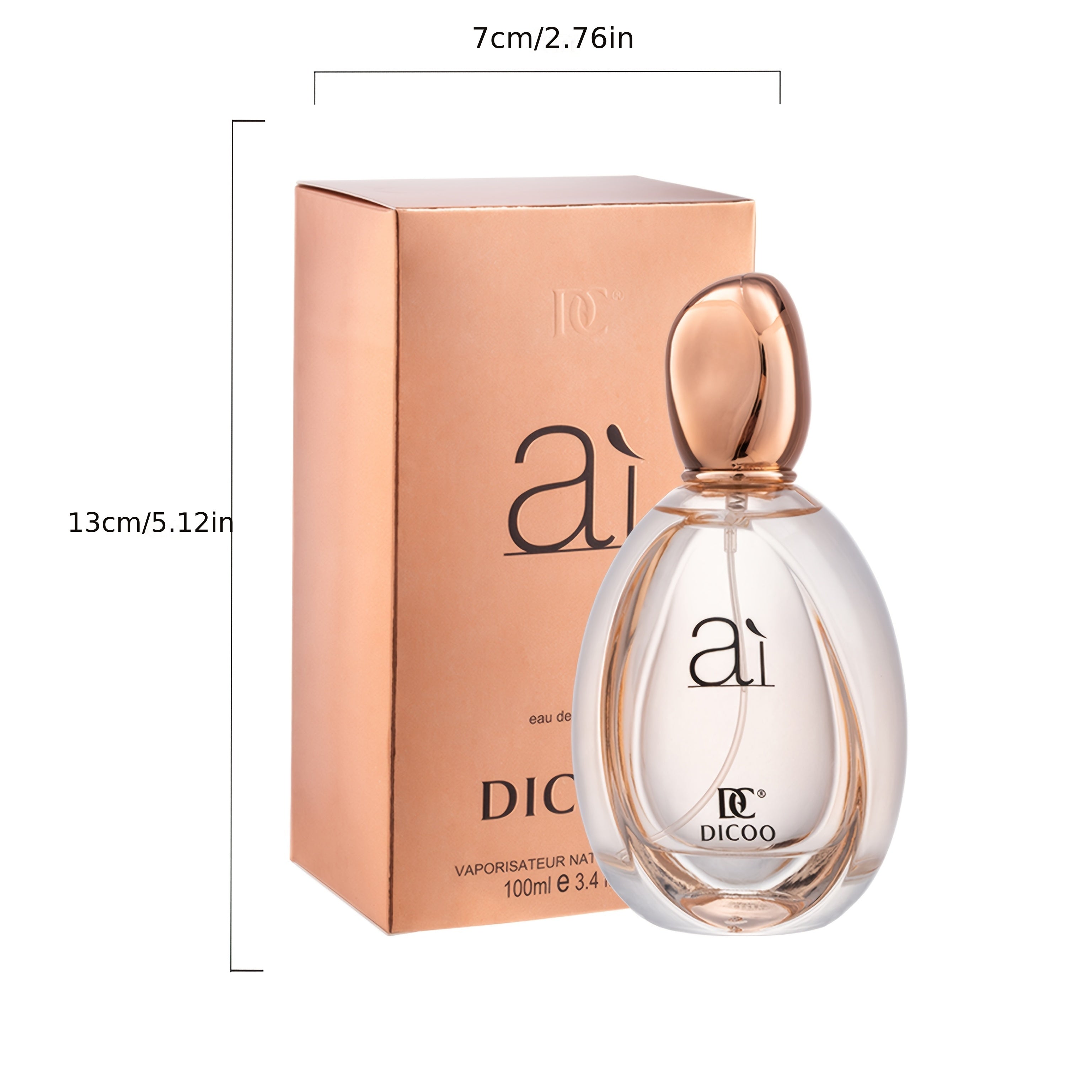 French DICOO Women's Perfume bottle with floral design, showcasing a long-lasting floral fragrance for women.