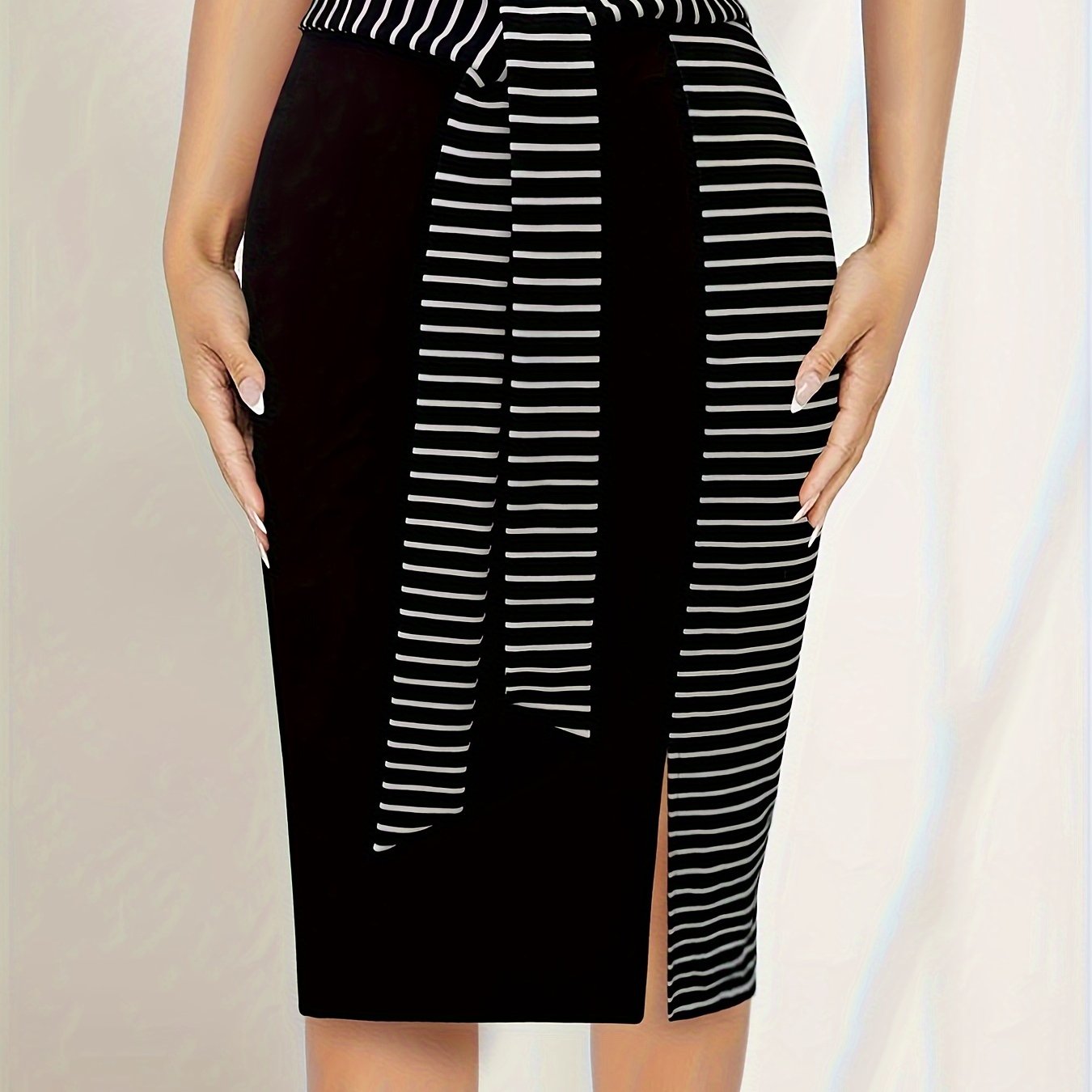 Color-block midi skirt for women by SHOWLU FASHION, featuring black to burgundy ombre gradient and a stylish, flowing design.