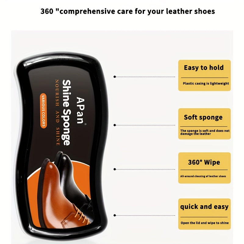SHOWLU FASHION Quick Shoe Shine Sponge for faux leather, featuring instant oil to clean and polish footwear efficiently.