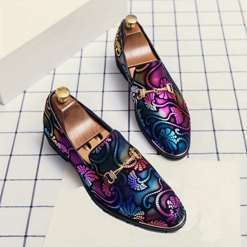 Men's SHOWLU slip-on loafers with pointed toe and faux leather upper, casual shoes for stylish comfort.