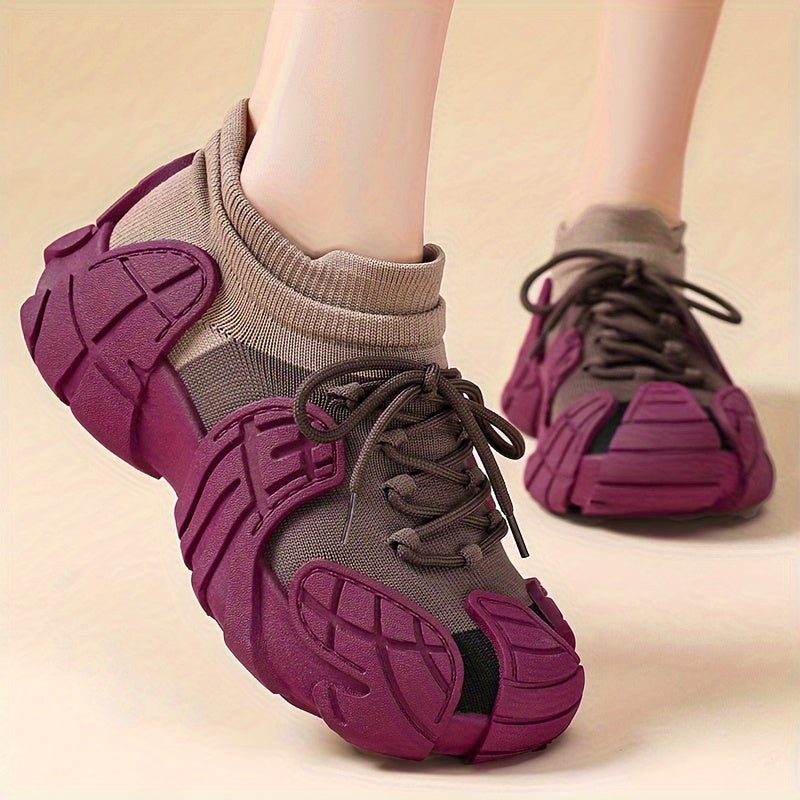 SHOWLU Women's wedge sneakers with breathable fabric and non-slip soles, stylish walking shoes for casual wear.