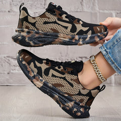 Breathable Lightweight Running Shoes for Women & Men - Summer Casual Sneakers with Soft EVA Sole, Elastic Socks & Random Print Design - Perfect Gift for Fitness Enthusiasts