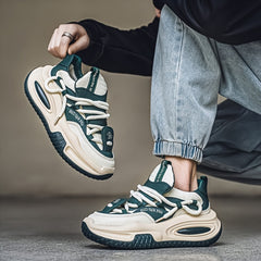 Men'S Shoes New Spring 2025 Collection Thick-soled Anti-slip Wear-resistant Casual And Trendy Shoes Men'S Stylish Versatile And Shock-absorbing Dad Shoes