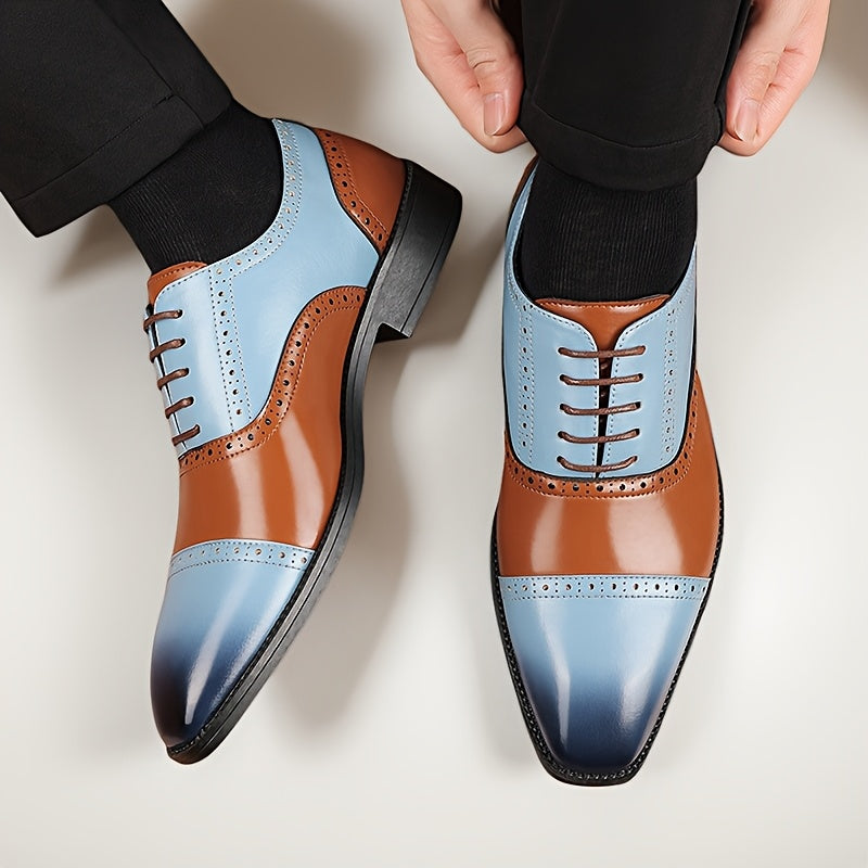 Men's SHOWLU leather business casual shoes with split cow leather upper and non-slip sole, featuring stylish design and comfortable fit.