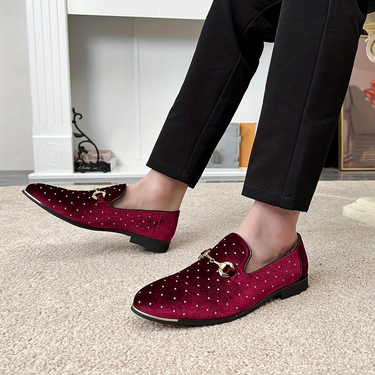 SHOWLU FASHION men's plus size slip-on loafers made of soft PU leather, stylish and comfortable footwear for casual wear.