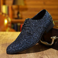 SHOWLU FASHION glitter pointed toe casual shoes in shiny solid color, stylish and comfortable footwear for everyday wear