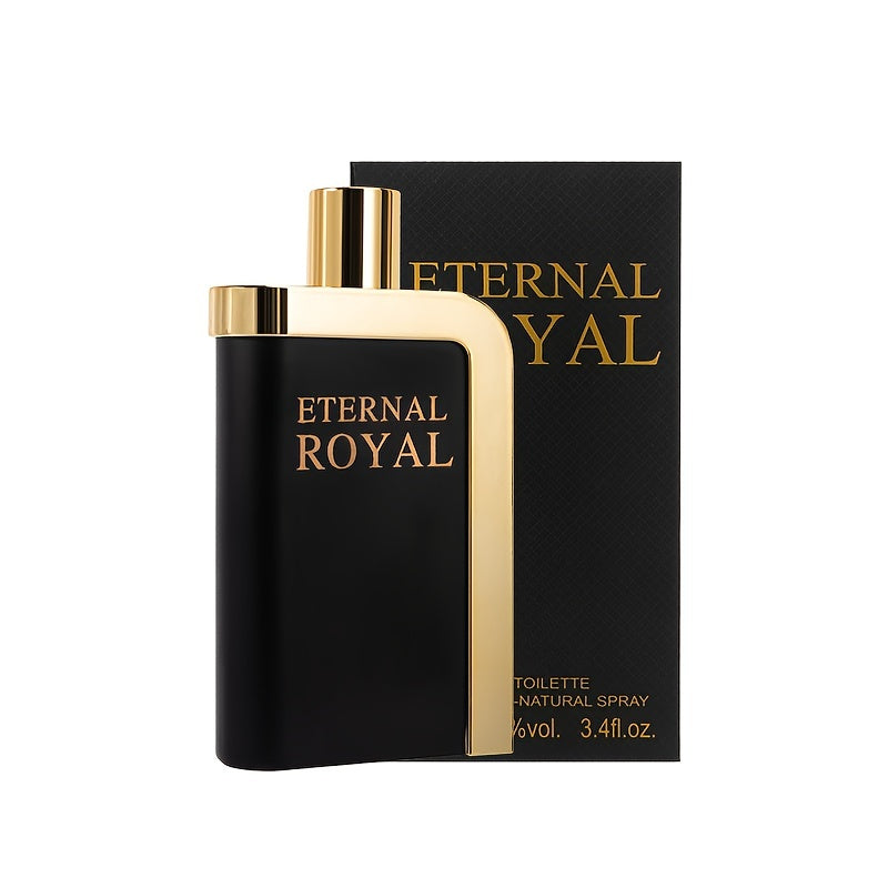 Men's Eau De Toilette by SHOWLU FASHION STORE, fresh fruity cologne in a 3.38oz bottle, with a sleek glass design and vibrant fragrance.