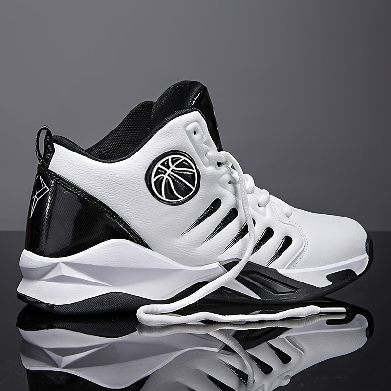 SHOWLU Men's high-top basketball shoes with breathable PU leather upper, designed for performance and style.