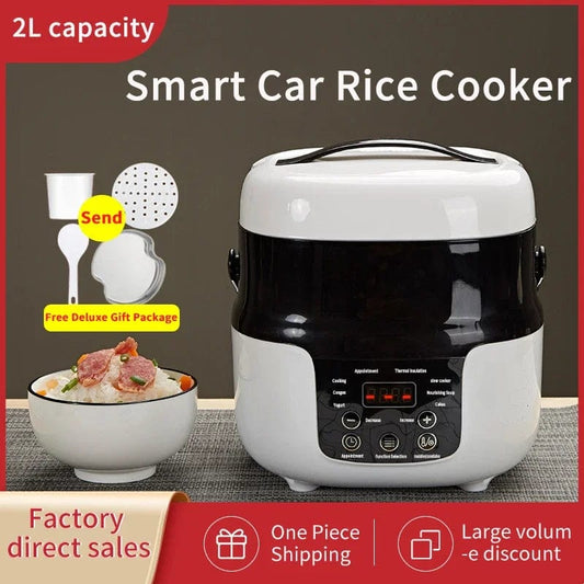 2L Electric Mini Rice Cooker Portable MultiCooker Household Rice Cookers 12V 24V Pot Cooking Machine Pans For Car Truck - SHOWLU FASHION STORE