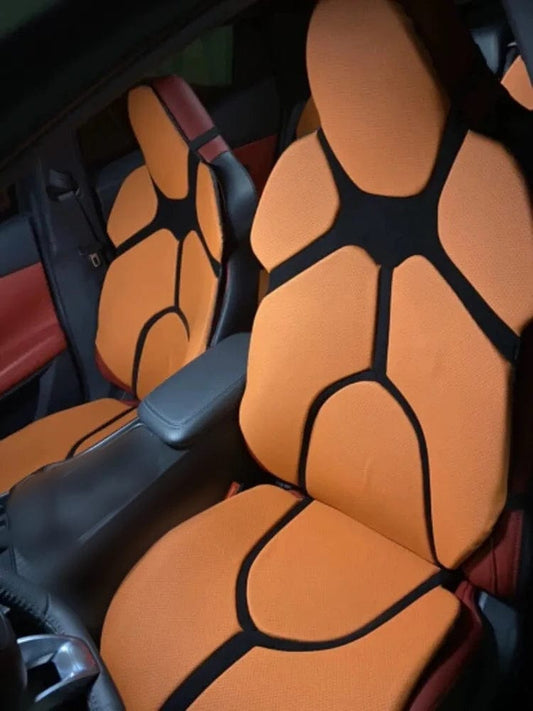 2pc Car Front Seat Cover Individual Sports Cushion Universal Seat Protector Luxury Set Leather Car Seat Cover Orange Blue Red - SHOWLU FASHION STORE