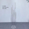 Set of clear acrylic MS Made candleholders for weddings and events, ideal as elegant centerpieces and wedding decor.