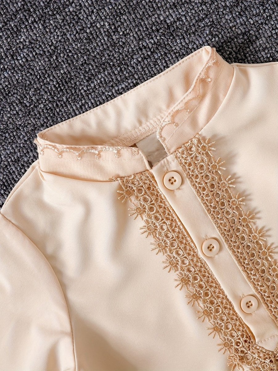 Toddler boys embroidery shirt and pants set in pastel colors, featuring classic design and comfortable fabric for spring and fall.