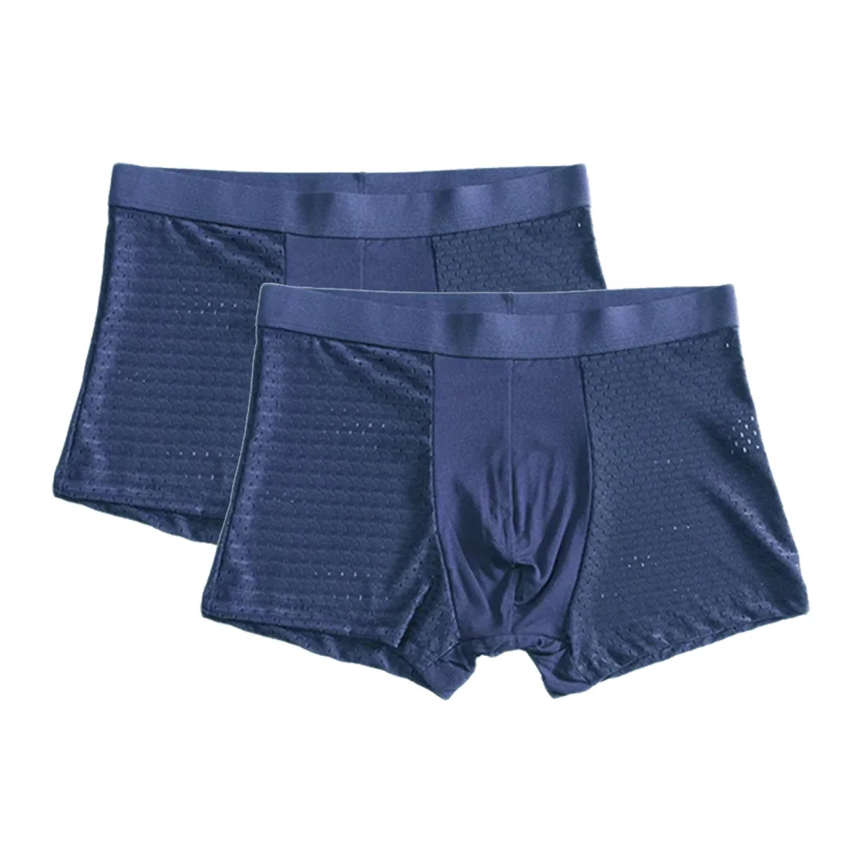 Showlu men's bamboo fiber boxer shorts in solid design, breathable underwear for men, available in size L to 7XL.