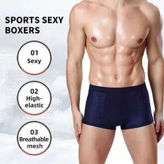 2pcs Bamboo Fiber Men Underwear Male boxer Solid Panties Shorts Men's Underpants Breathable Intimate Man boxers Plus Size L - 7XL - SHOWLU FASHION STORE