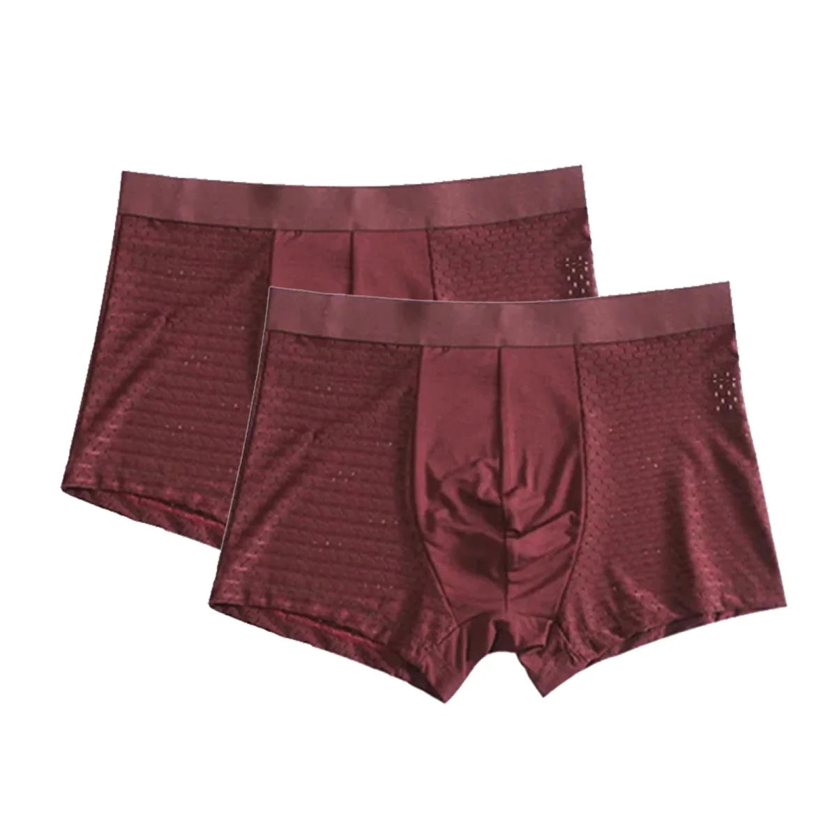 Showlu men's bamboo fiber boxer shorts in solid colors, breathable men's underwear, available in L to 7XL sizes.