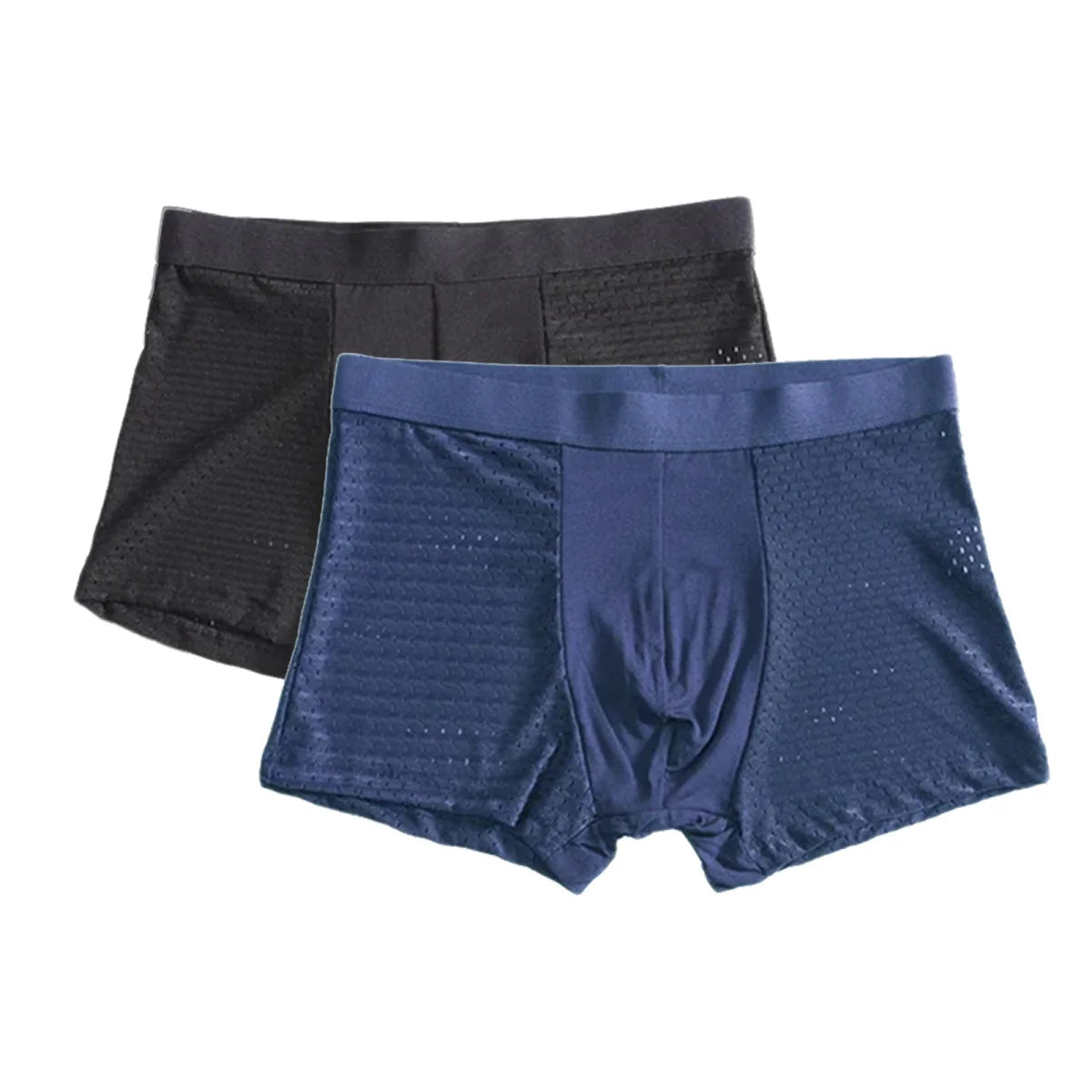 SHOWLU Men's bamboo fiber boxer shorts, breathable and comfortable, in solid colors, available in sizes L to 7XL.