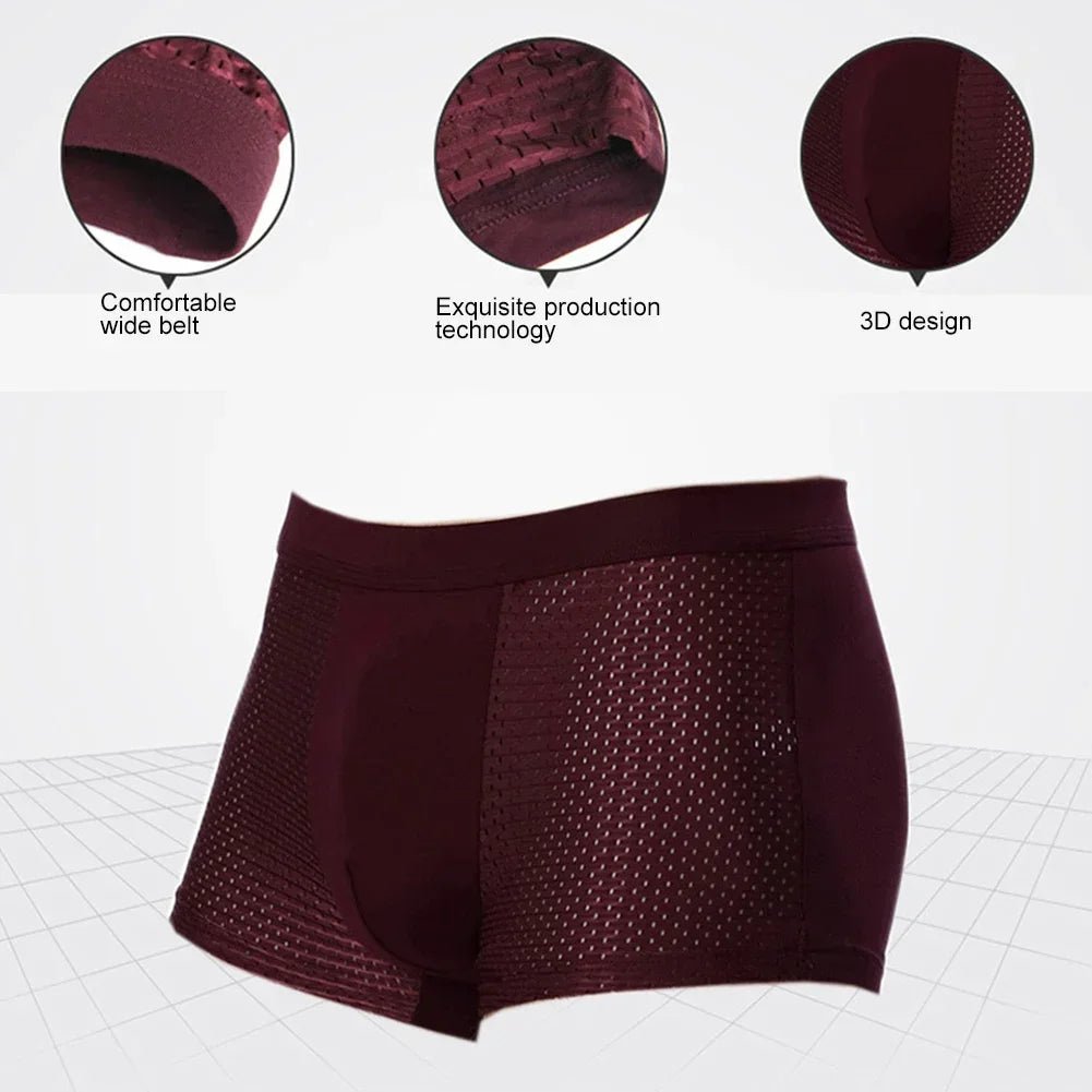 2pcs Bamboo Fiber Men Underwear Male boxer Solid Panties Shorts Men's Underpants Breathable Intimate Man boxers Plus Size L - 7XL - SHOWLU FASHION STORE