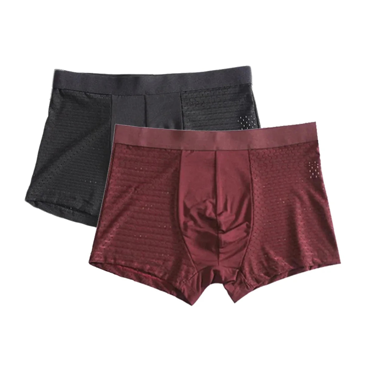 Showlu men's bamboo fiber boxer shorts in solid colors, breathable men's underwear, available in sizes L to 7XL.
