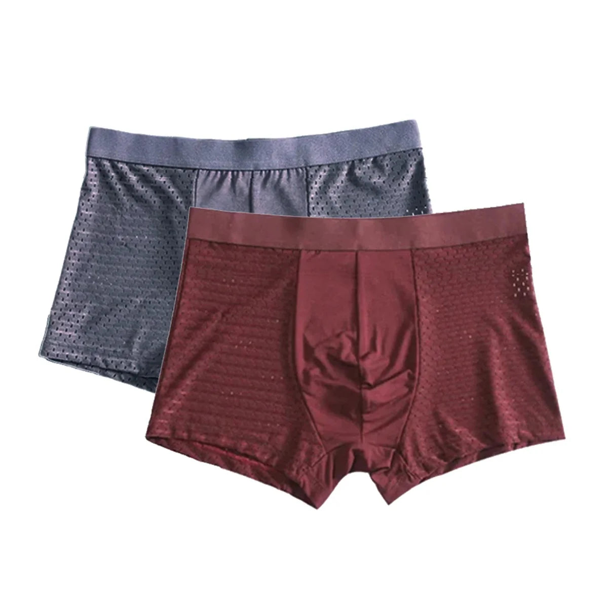 SHOWLU Men's bamboo fiber boxer shorts, breathable and solid-colored, in L-7XL size, comfortable men's underwear for everyday wear.