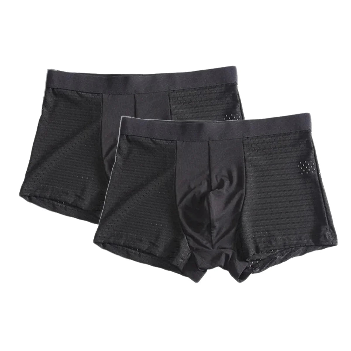 SHOWLU men's bamboo fiber boxer shorts, breathable solid underwear for men, available in L-7XL, comfortable and lightweight.