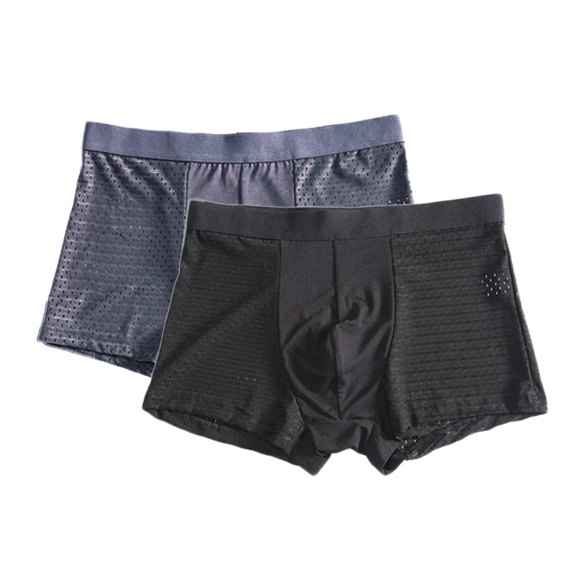 SHOWLU men's bamboo fiber boxer shorts, breathable and comfortable men's underwear in solid style, available in plus sizes L-7XL.