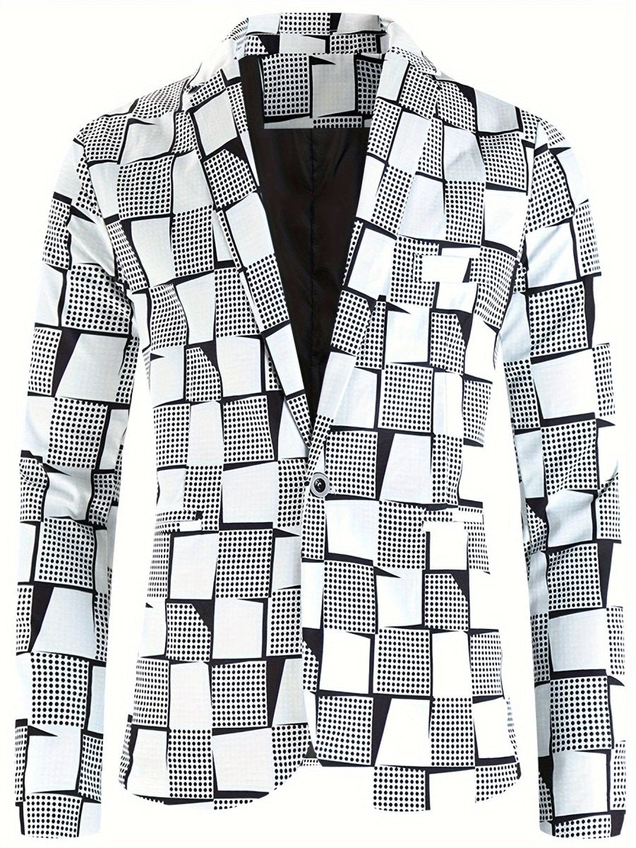 SHOWLU FASHION men's 2-piece casual digital print suit with lapel, including jacket and trousers, stylish and comfortable for everyday wear.