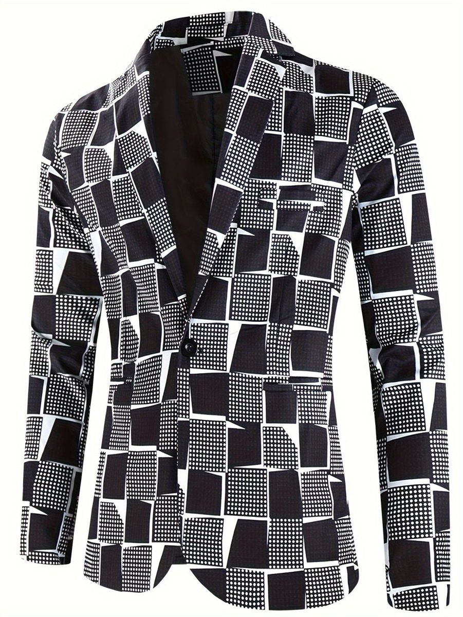 SHOWLU FASHION men's 2-piece casual digital print suit with lapel, including jacket and trousers, stylish and comfortable for everyday wear