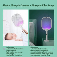 3 In 1 Electric Mosquito Swatter Mosquito Killer Lamp Killer Insect Killer 3000V Type - C Rechargeable Mosquito Killer Fly Killer - SHOWLU FASHION STORE