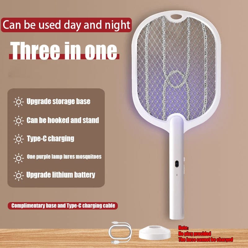 3 In 1 Electric Mosquito Swatter Mosquito Killer Lamp Killer Insect Killer 3000V Type - C Rechargeable Mosquito Killer Fly Killer - SHOWLU FASHION STORE