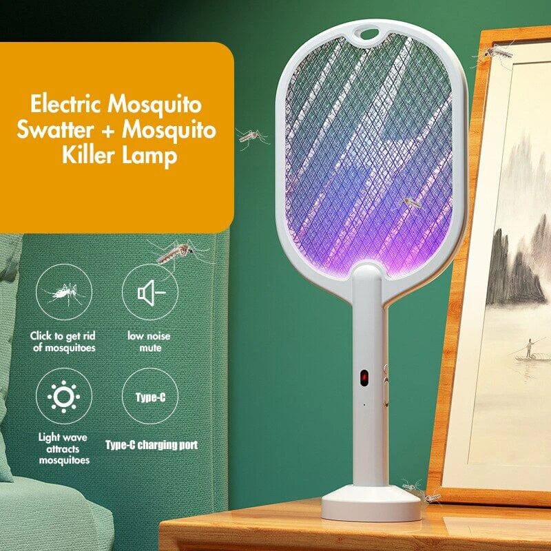 3 In 1 Electric Mosquito Swatter Mosquito Killer Lamp Killer Insect Killer 3000V Type - C Rechargeable Mosquito Killer Fly Killer - SHOWLU FASHION STORE