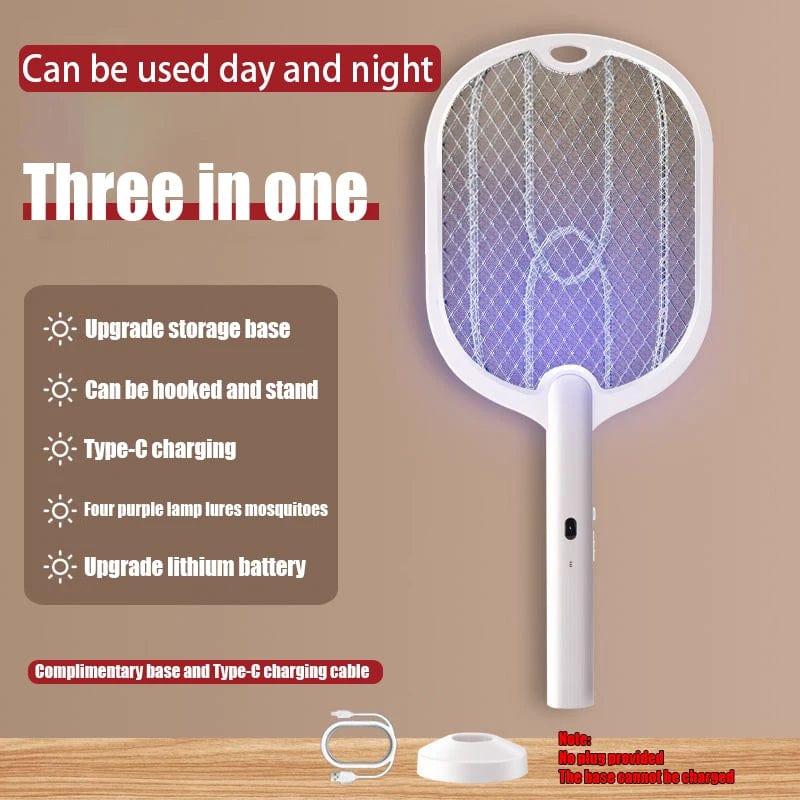 3 In 1 Electric Mosquito Swatter Mosquito Killer Lamp Killer Insect Killer 3000V Type - C Rechargeable Mosquito Killer Fly Killer - SHOWLU FASHION STORE