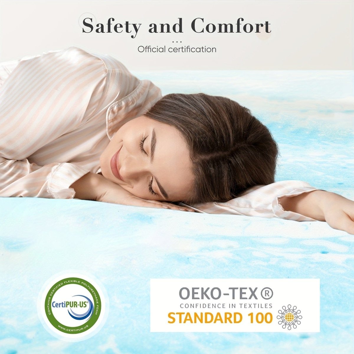Showlu Fashion Store gel memory foam mattress topper, 3-inch cooling gel-infused cotton topper for enhanced comfort and support.