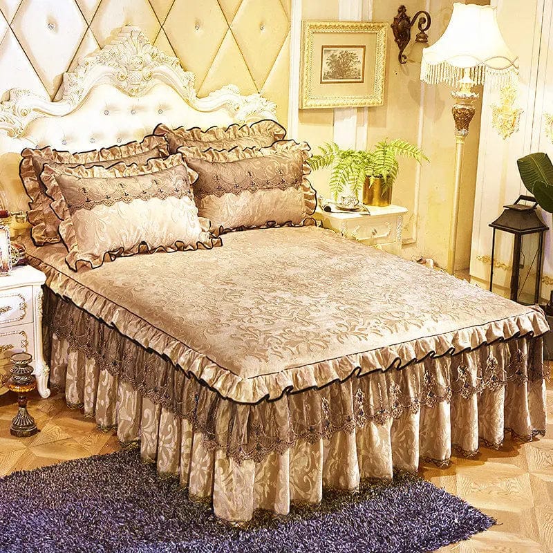 3 Pcs Bedding Set Luxurious Bedding Cover Set Warm Bedspread on The Bed Heightened Bed Skirt for Queen/King Size with Pillowcase - SHOWLU FASHION STORE